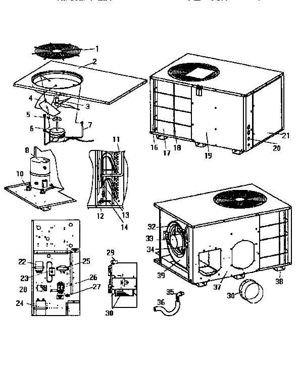 Coleman Evcon CPCH0481CA unit parts diagram