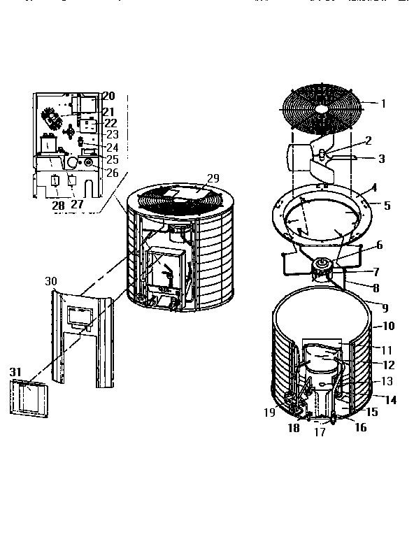 Coleman Evcon DRCS018B unit parts diagram