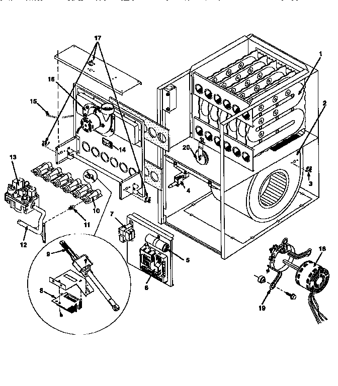 ICP GNJ125N20B1 functional replacement parts diagram
