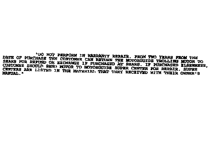 Motorguide QS320 warranty notes diagram