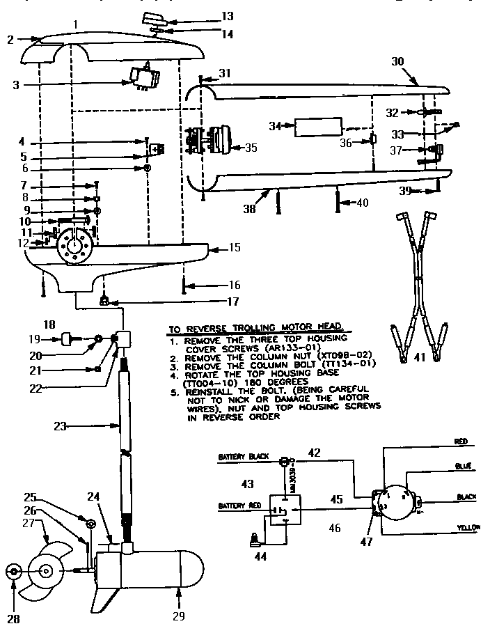 Motorguide QS320 unit parts diagram
