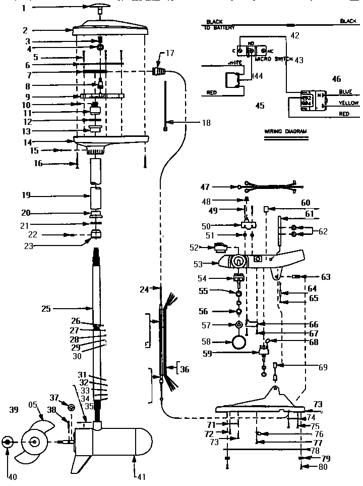Motorguide SF500 unit parts diagram