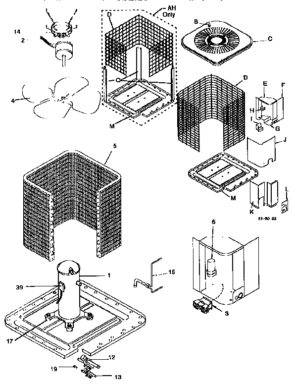 ICP CA9036VKD1 functional replacement parts diagram