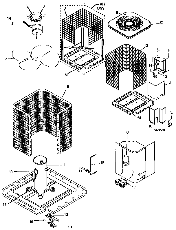 ICP CA9030VKD1 functional replacement parts diagram