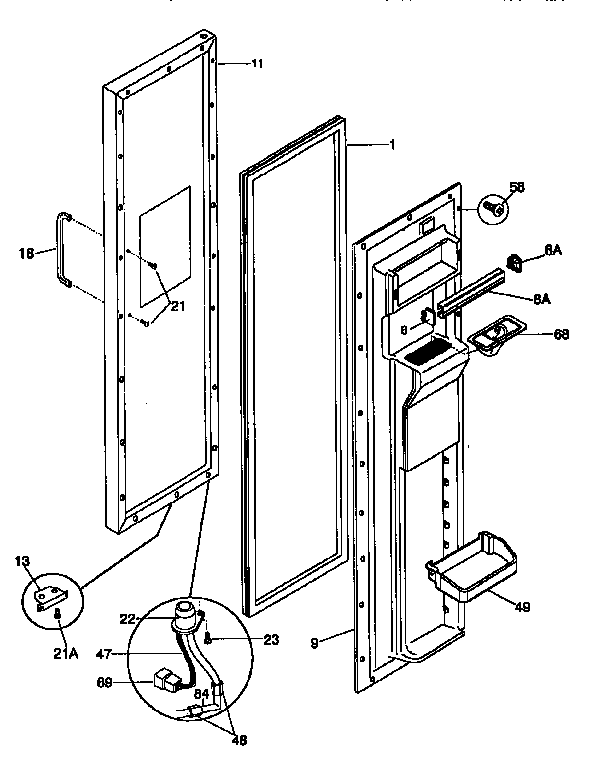 Frigidaire FRS24WSCB2 freezer door diagram