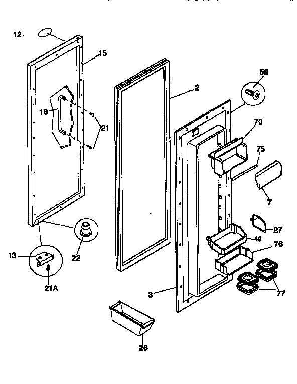 Frigidaire FRS24WSCB2 refrigerator door diagram
