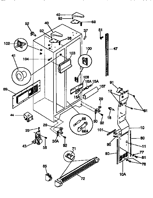 Frigidaire FRS24WSCB2 cabinet diagram