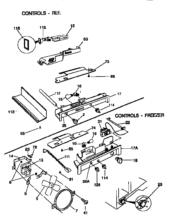Frigidaire FRS24WSCB2 controls diagram