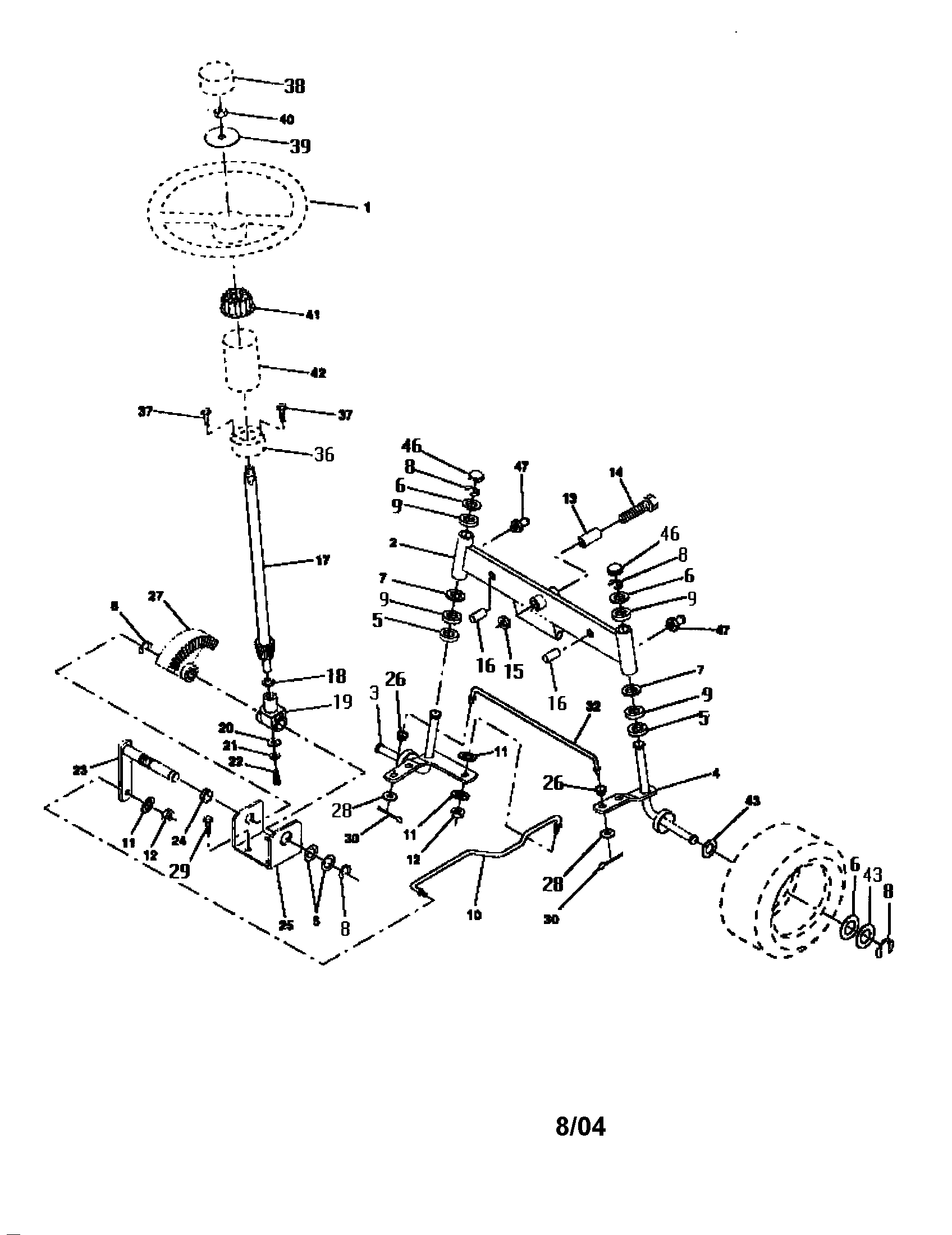 Craftsman 917252522 steering assembly diagram