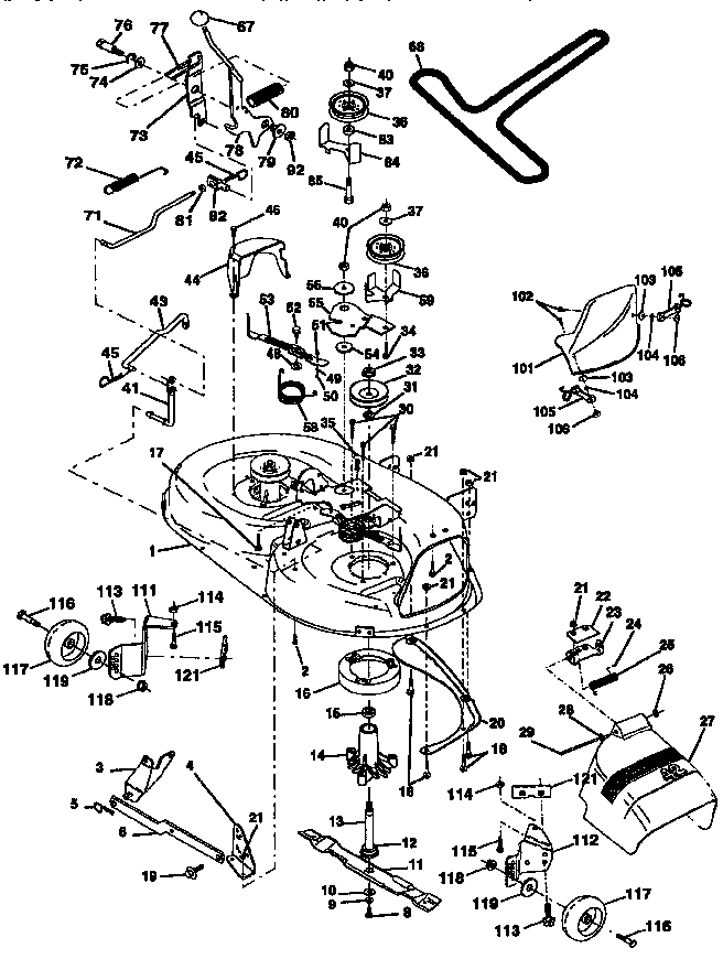 Craftsman 917252522 mower deck diagram