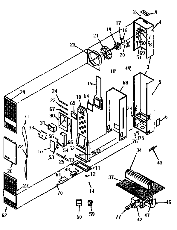 Kenmore 693357140 functional replacement parts diagram