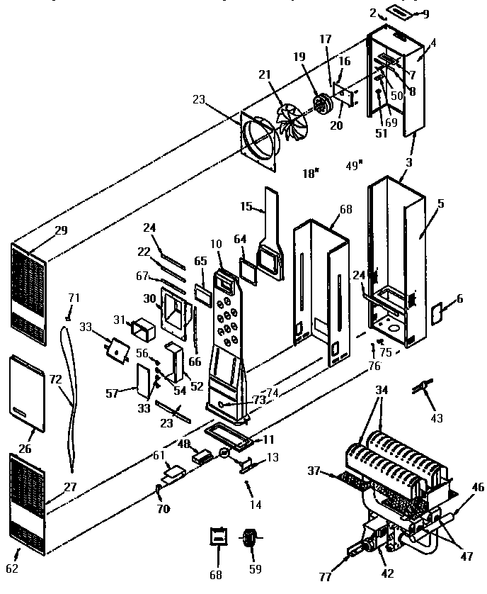 Kenmore 693357250 functional replacement parts diagram