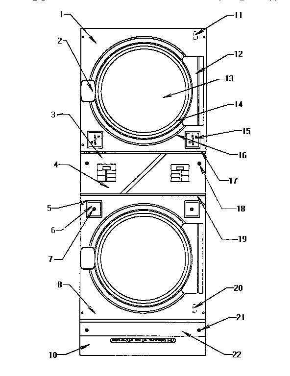 International Dryer 30STG/MP controls and coin box diagram