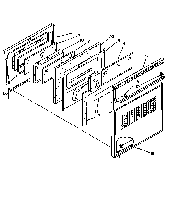 Kenmore 66545759690 oven door diagram