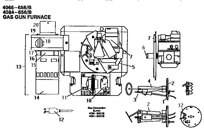 Coleman Evcon 4084-656/B functional replacement parts diagram