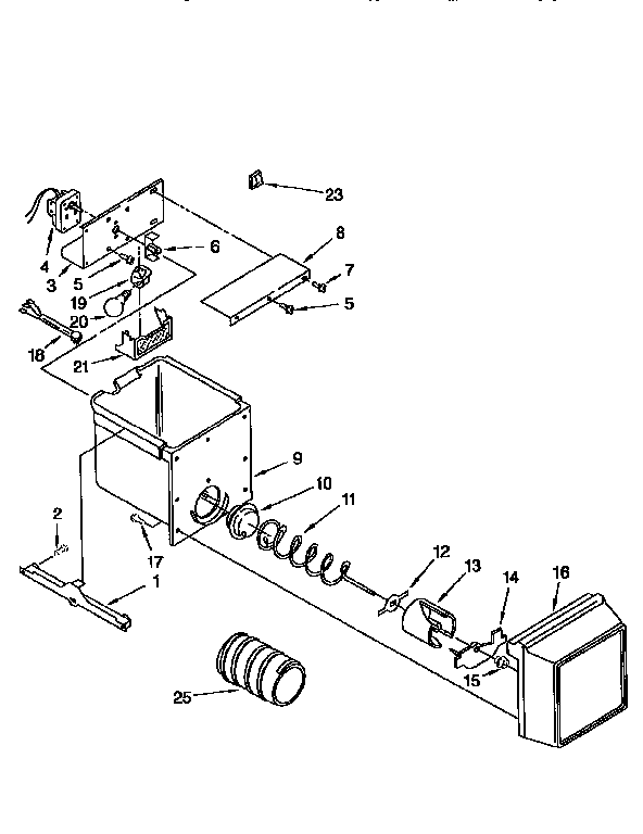 Kenmore 1069550581 freezer interior diagram