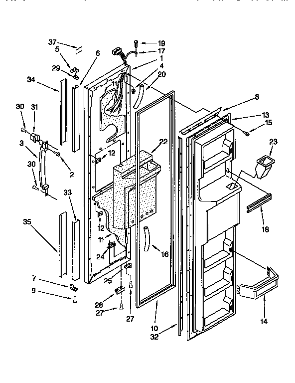 Kenmore 1069550581 freezer door diagram