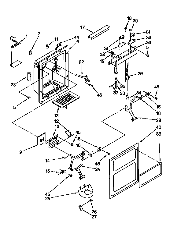 Kenmore 1069550581 dispenser front diagram