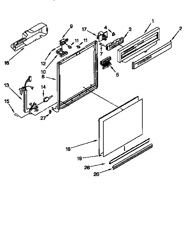 Whirlpool DU935QWDQ0 frame and console diagram