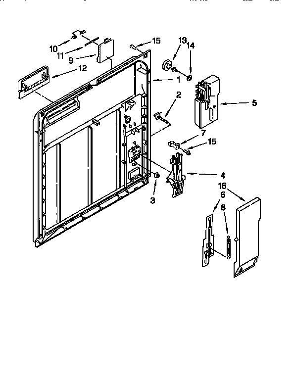 Whirlpool DU935QWDQ0 inner door diagram