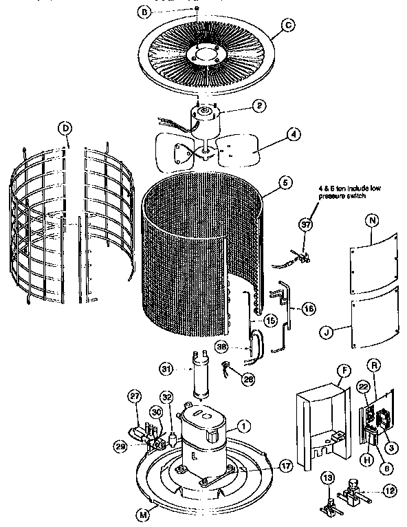 ICP HPS036A2C1 unit parts diagram