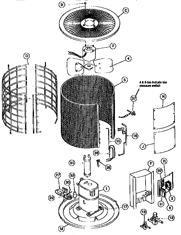 ICP HPS042A2B1 unit parts diagram