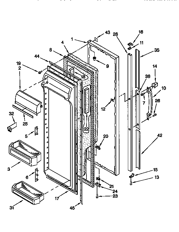 Kenmore 1069550751 refrigerator door diagram