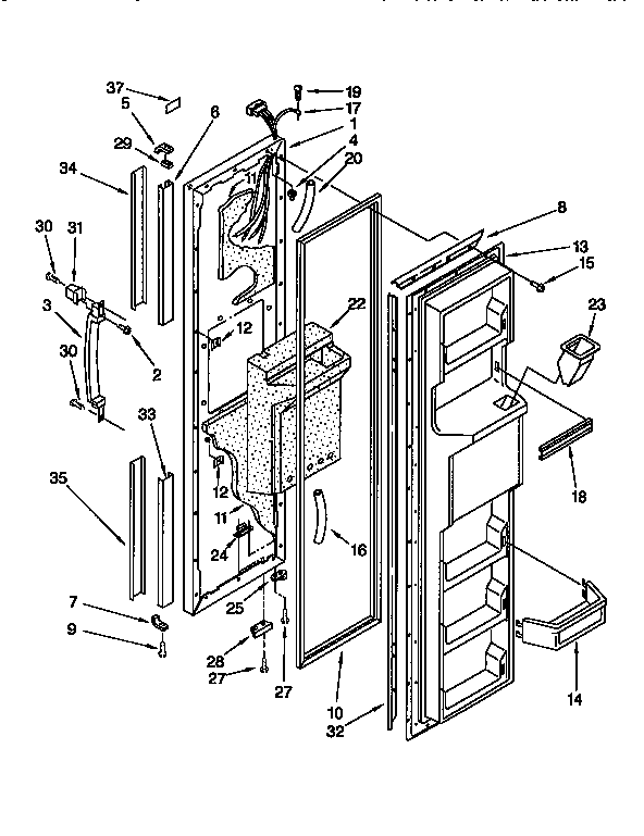 Kenmore 1069550751 freezer door diagram