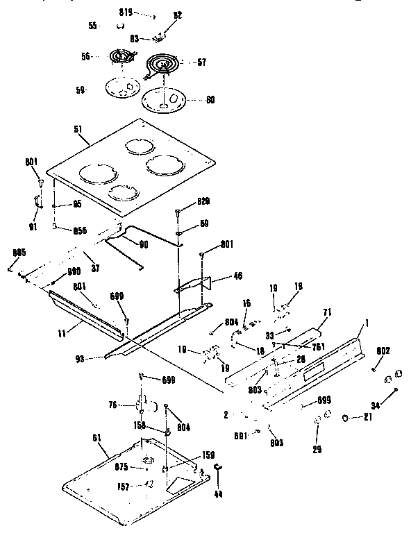 Kenmore 91146555691 main top section diagram