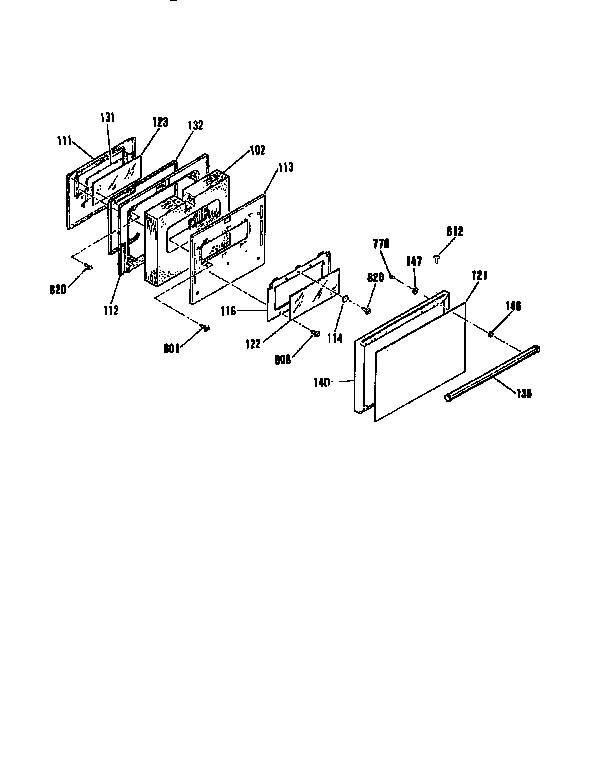Kenmore 91146555691 door section diagram