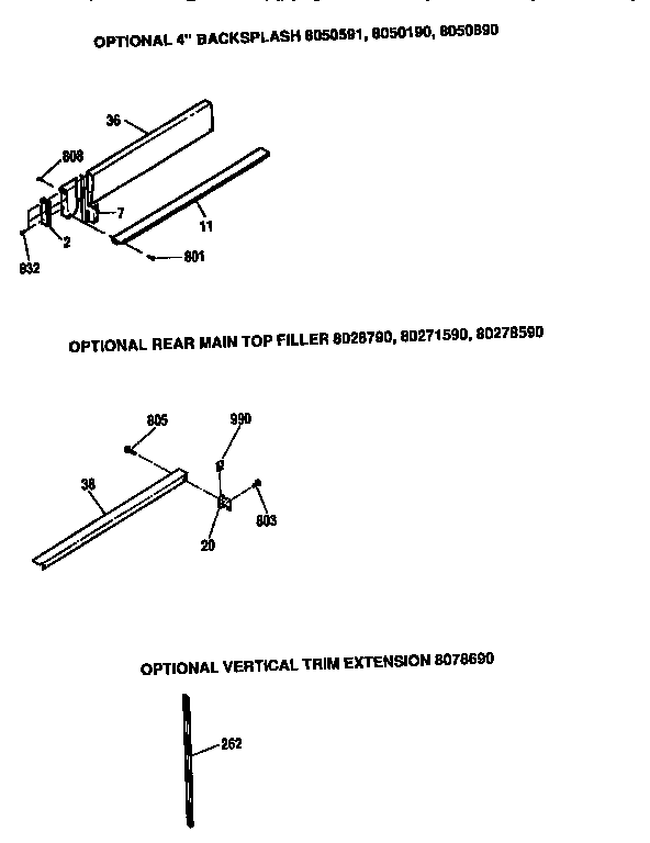 Kenmore 91146555691 optional kits diagram
