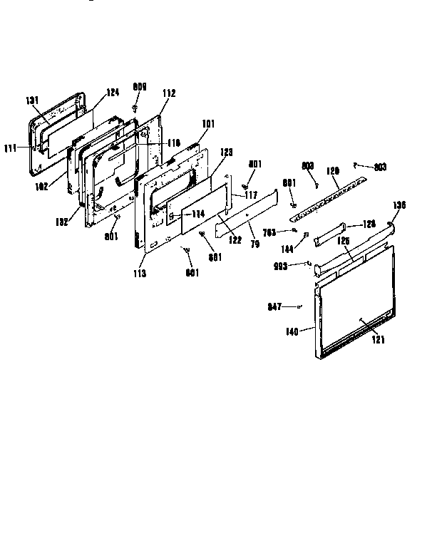 Kenmore 9113042592 door section diagram