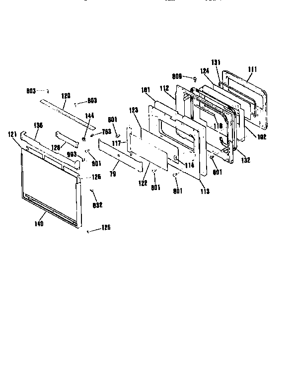 Kenmore 9114703993 door section diagram