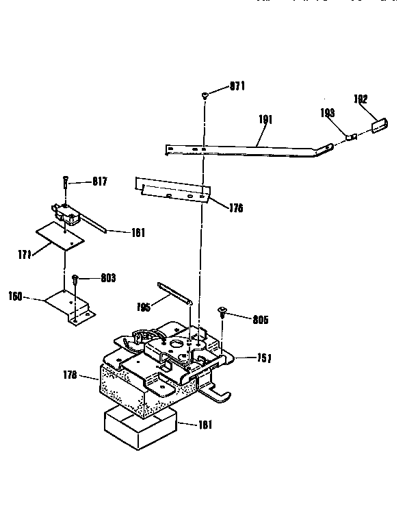 Kenmore 91195368591 door lock section diagram