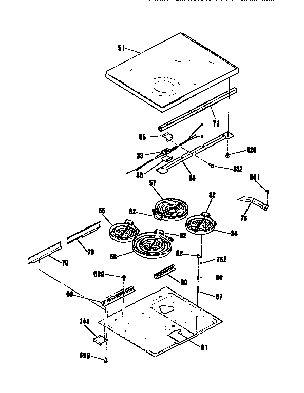 Kenmore 9119554591 main top section diagram
