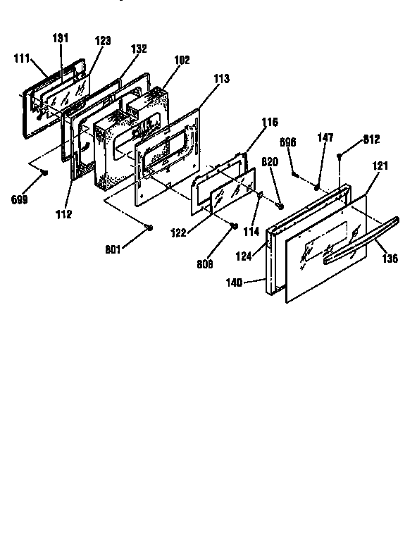 Kenmore 9119554591 door section diagram