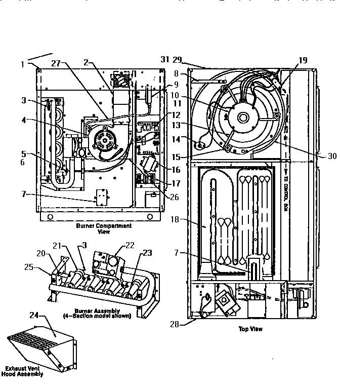 Coleman Evcon MGP075ANIA unit parts diagram