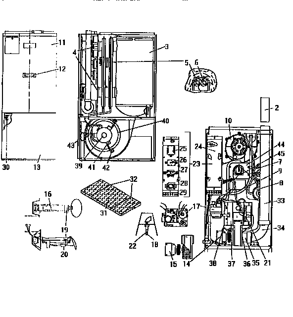 Coleman Evcon DGU06512 functional replacement parts diagram