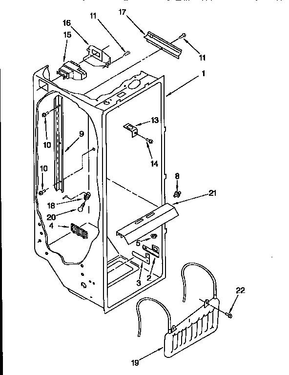 Kenmore 1069557612 refrigerator liner diagram