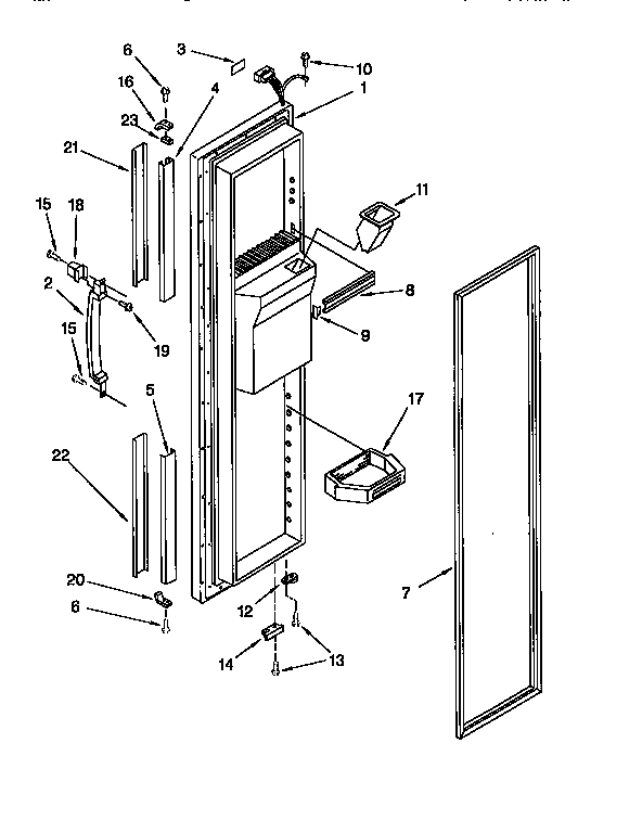 Kenmore 1069557612 freezer door diagram