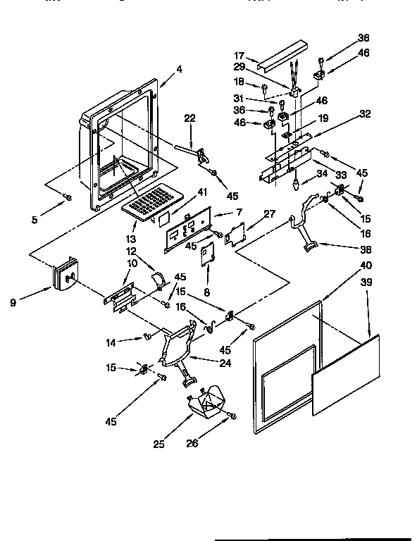 Kenmore 1069557612 dispenser front diagram