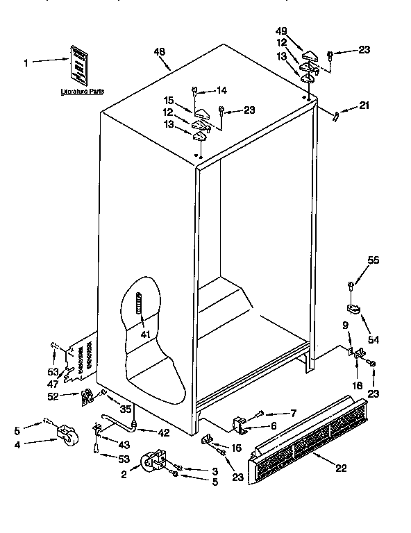 Kenmore 1069555722 cabinet diagram