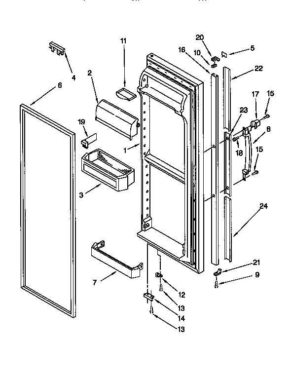 Kenmore 1069555722 refrigerator door diagram