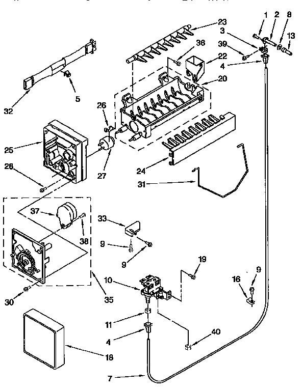 Kenmore 1069555722 icemaker diagram