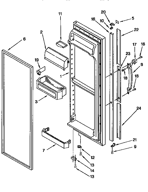 Kenmore 1069552822 refrigerator door diagram
