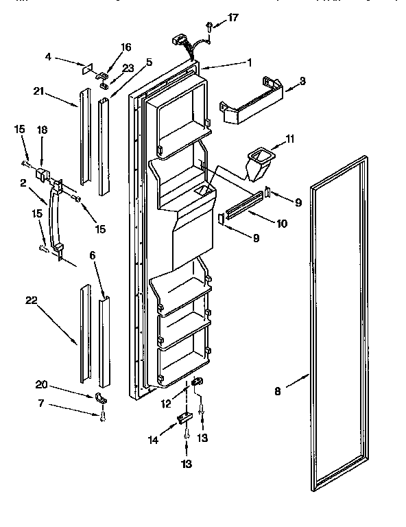Kenmore 1069552822 freezer door diagram