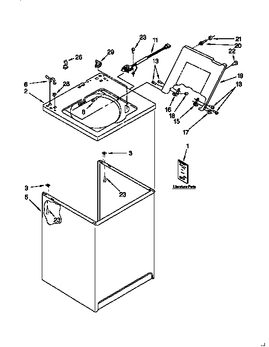 Kenmore 11026808690 top and cabinet diagram