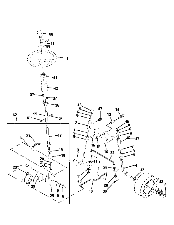 Craftsman 917256523 steering assembly diagram
