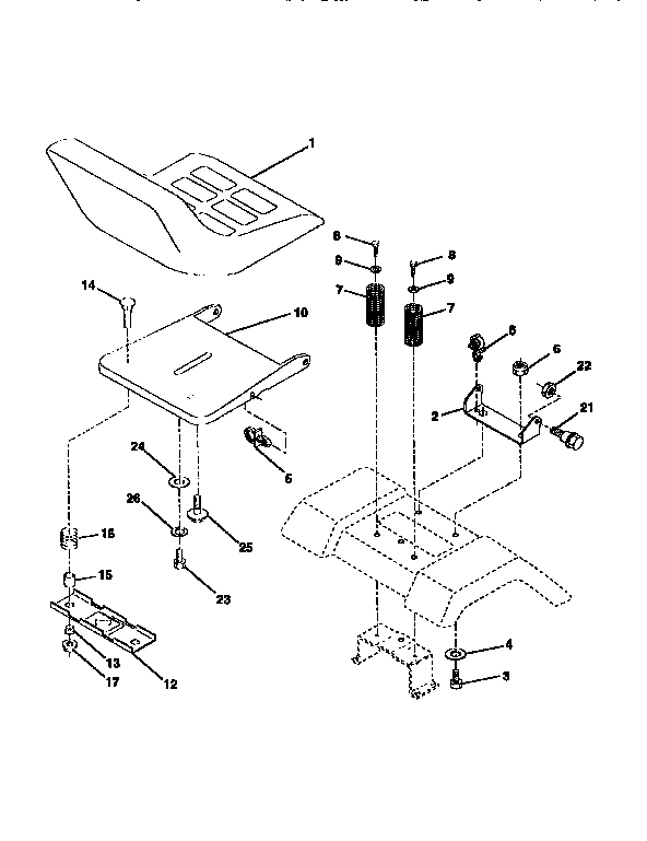 Craftsman 917256523 seat assembly diagram