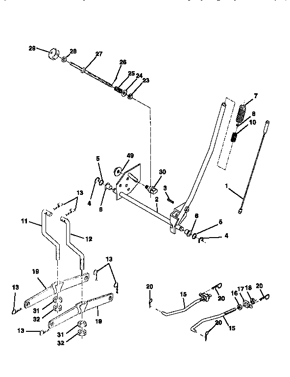 Craftsman 917256523 mower lift diagram